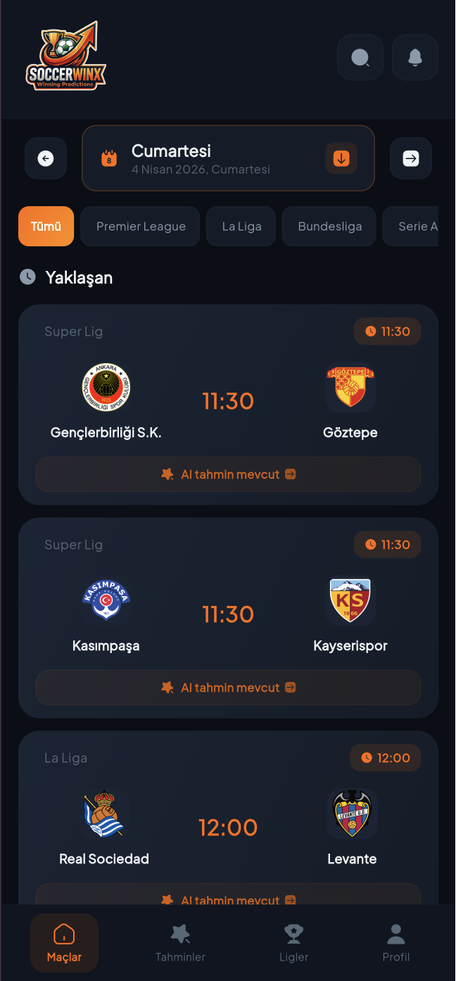 SoccerWinX Ana Ekran